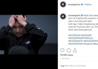Kalah di Free Fire ESL, EVOS Bikin Video Permintaan Maaf di Youtube