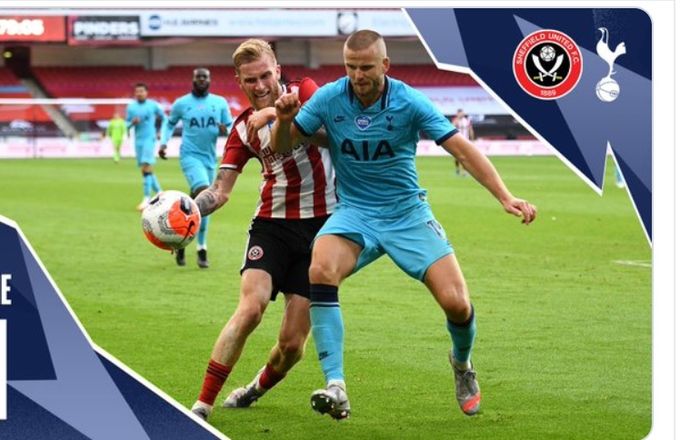 Tottenham Hotspur takluk dari Sheffield United dengan skor 1-3 pada laga Liga Inggris di Stadion Bramall Lane, Kamis (2/7/2020).