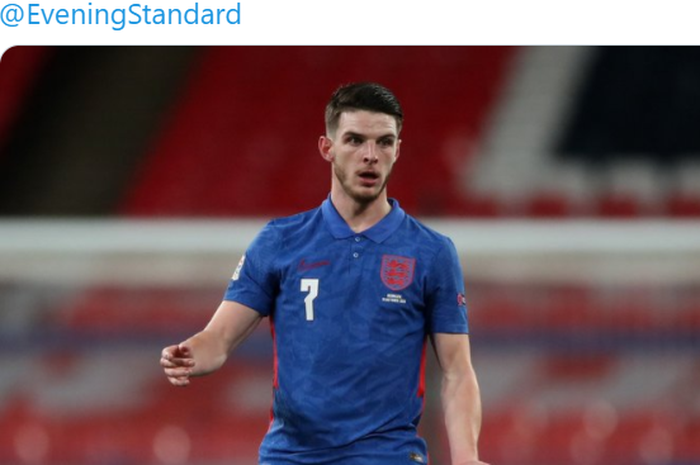 Gelandang Timnas Inggris, Declan Rice, yang memperkuat West Ham United, siap jadi algojo penalti melawan Jerman.