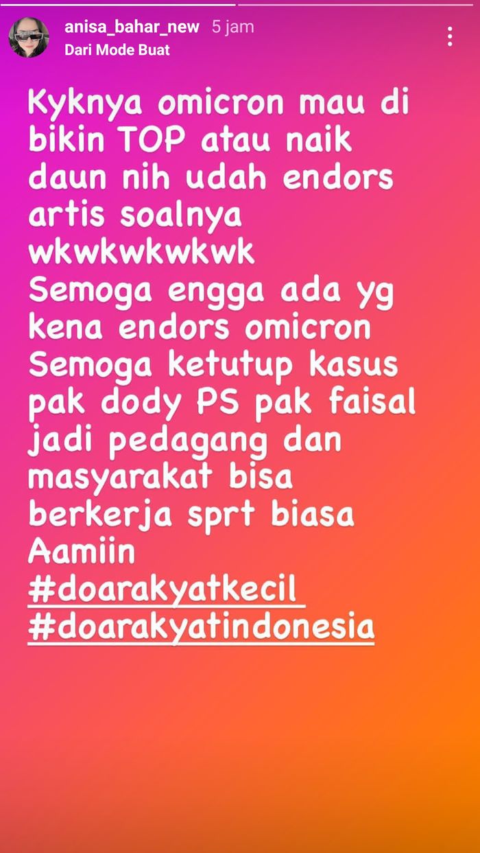 Unggahan Anisa BaharInstagram @anisa_bahar_new