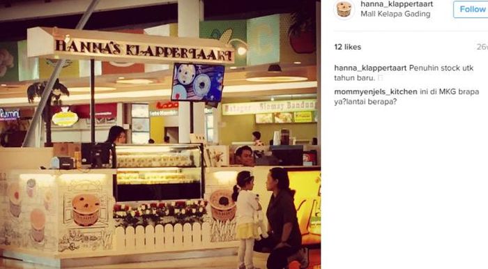 Hanna Kasino kini berjualan klapertart, lo