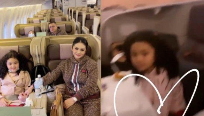Krisdayanti bersama keluarga pulang dari Swiss