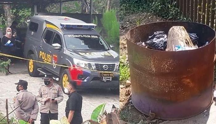 Olah TKP kasus pembunuhan ibu dan anak di Subang dan tempat sampah dekat lokasi kejadian