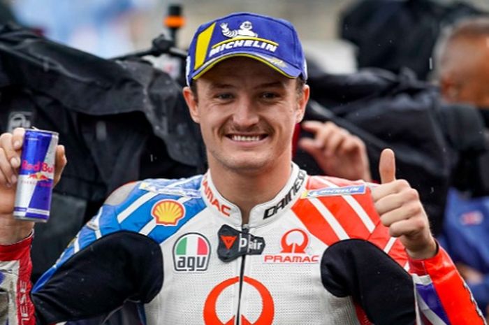 Ekspresi Jack Miller (Pramac Racing) setelah berhasil mengamankan posisi start kedua pada kualifikasi MotoGP Republik Ceska 2019, Sabtu (3/8/2019)