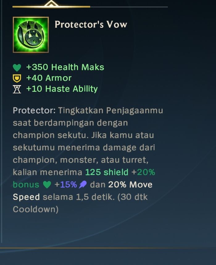Item Protector's Vow in League of Legends: Wild Rift