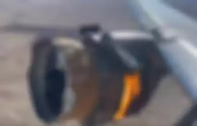 Dari tangkap layar video menunjukkan mesin pesawat terbakar