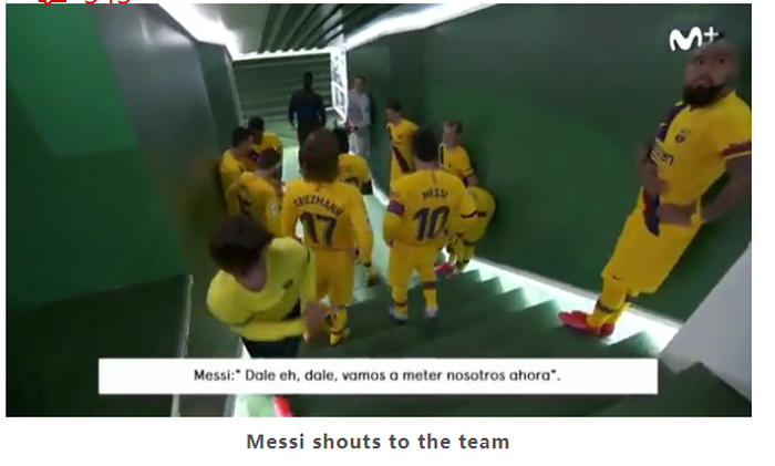 Capture video ketika Lionel Messi menyemangati rekan setimnya