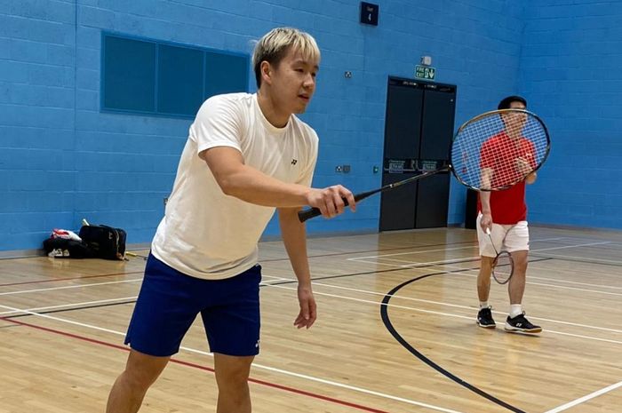 Ganda Putra Indonesia, Marcus Fernaldi Gideon/Kevin Sanjaya Sukamoljo sedang berlatih dalam persiapan jelang All England Open 2022