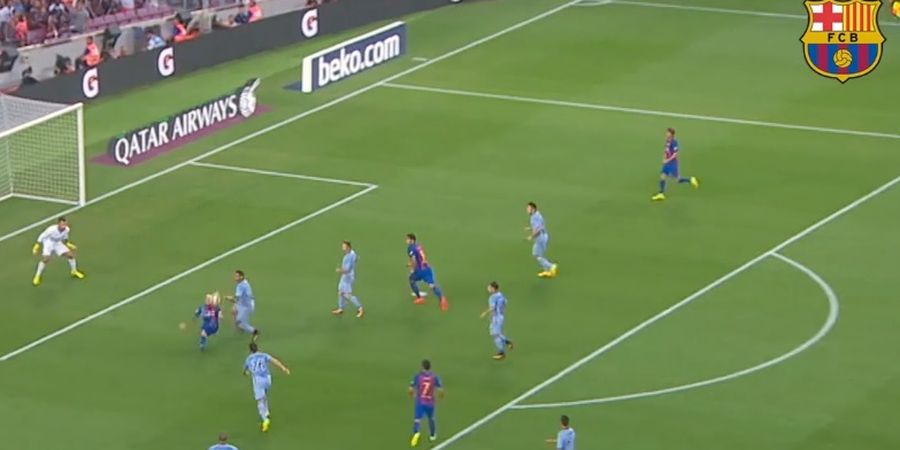 VIDEO - Assist Salto Lionel Messi Bawa Barcelona Menang di Depan 72.334 Suporter