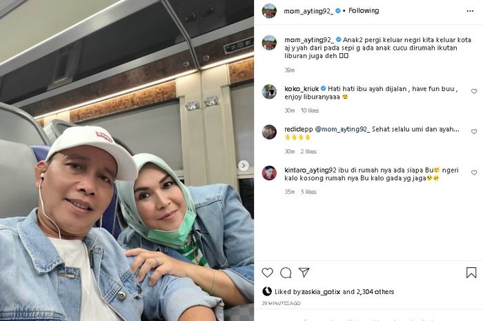 Unggahan Umi Kalsum yang tidak ikut liburan dengan Ayu Ting Ting