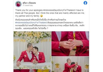 Pasangan Gay Thailand Ini Menikah, Dapat Ujaran Kebencian hingga Ancaman Mati dari Netizen Indonesia