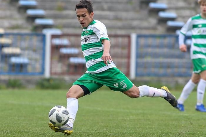 Aksi Egy Maulana Vikri bersama Lechia Gdansk II saat menghadapi Jantar Ustka pada hari Rabu (1/4/2019) di Ustka Stadium.