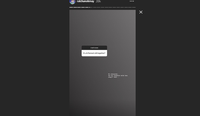 instagram.com/Ratchanokmay
Konfirmasi Ratchanok terkait status hubungannya dengan Pannawit Thongnuam