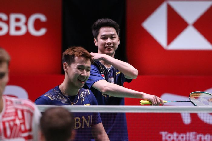 Ganda putra Indonesia, Marcus Fernaldi Gideon/Kevin Sanjaya Sukamuljo tampil di Sudirman Cup 2021.