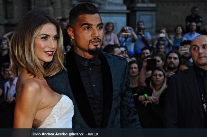 Kevin-Prince Boateng (kanan) bersama Melissa Satta.