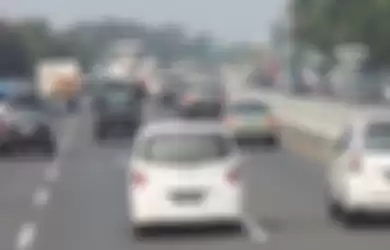 Suasana Tol Jakarta-Cikampek saat musim mudik lebaran.