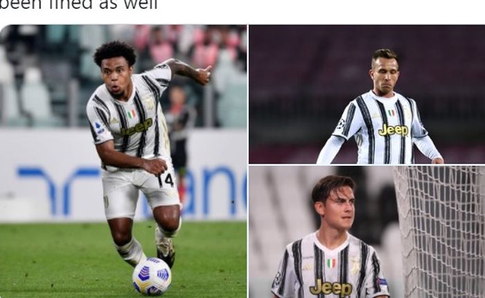 Tiga pemain Juventus, Weston McKennie, Paulo Dybala, dan Arthur Melo, dihukum skorsing karena melanggar protokol COVID-19 di Italia.