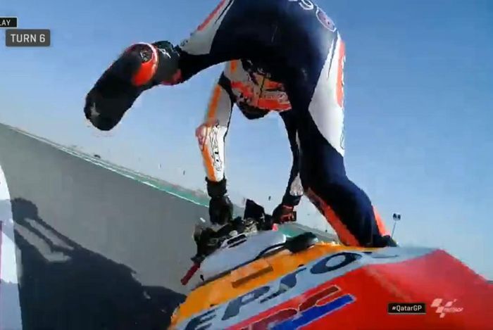 jorge Lorenzo terjatuh di tikungan ke-6 saat FP3 MotoGP Qatar