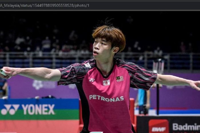 Pemain tunggal putra Malaysia, Ng Tze Yong pada pertandingan 16 besar Malaysia Masters 2022