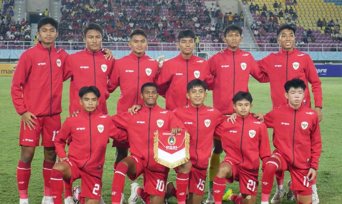 Timnas U-16 Indonesia Vs Filipina di Stadion Manahan, Solo, Senin (24/6/2024).