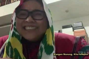 Nunung yang kini terlihat lebih segar  usai dinyatakan sembuh dari Covid-19.