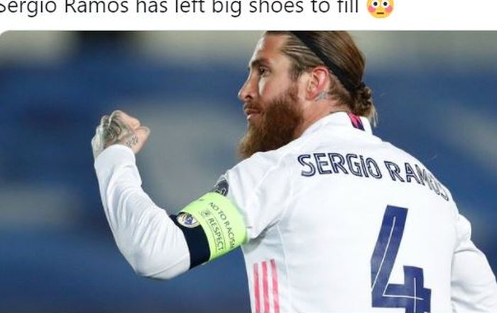 Sergio Ramos melakukan selebrasi saat berseragam Real Madrid.