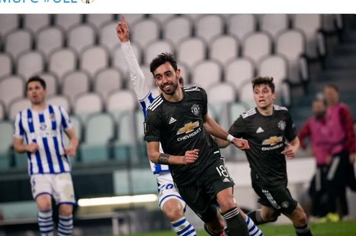 Bruno Fernandes menjadi kapten dalam laga Manchester United vs Real Sociedad, sementara Harry Maguire minggir.