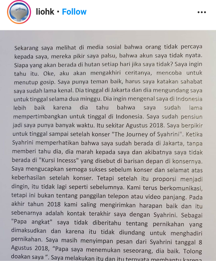Curhatan ayah angkat Syahrini