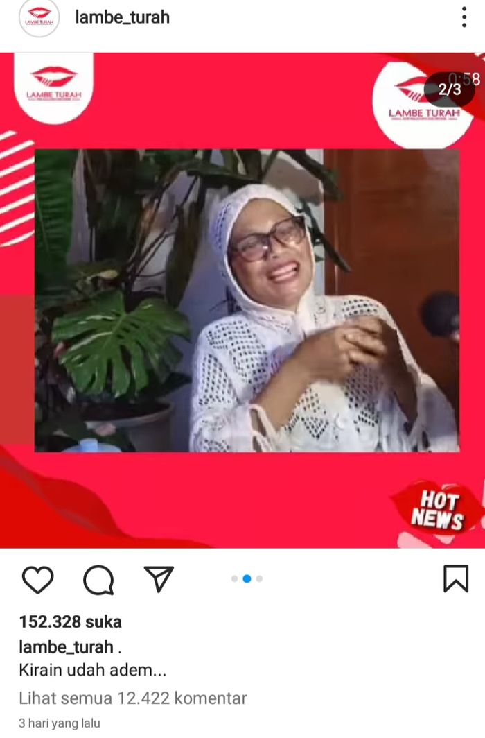 Nursyah saat puji menantunya yang dari keturunan ningkrat