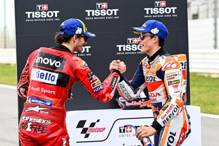 Pintu persaingan murid Valentino Rossi, Francesco Bagnaia melawan Marc Marquez terbuka lebar pada sesi sprint MotoGP Prancis 2023.