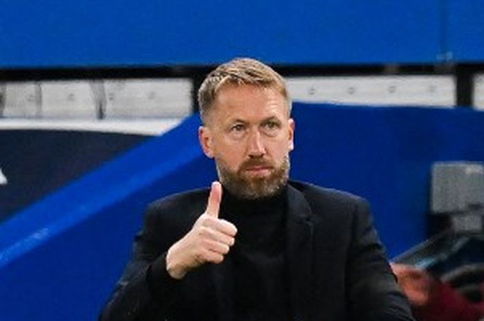 Reaksi pelatih Chelsea, Graham Potter, dalam duel melawan AC Milan di Liga Champions 2022-2023.
