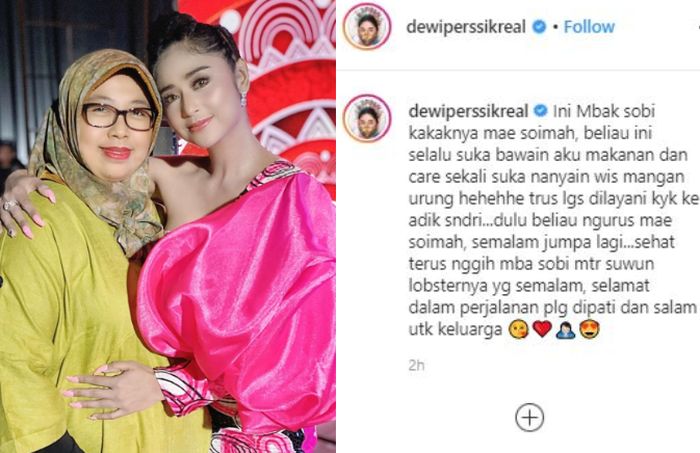 Foto Dewi Persik bersama kakak kandung Soimah