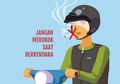 Adalah Hak Lo Buat Negor Pengendara Motor yang Ngerokok, Karena Abu Rokok Yang Kena Mata Bisa Bikin Buta Lho
