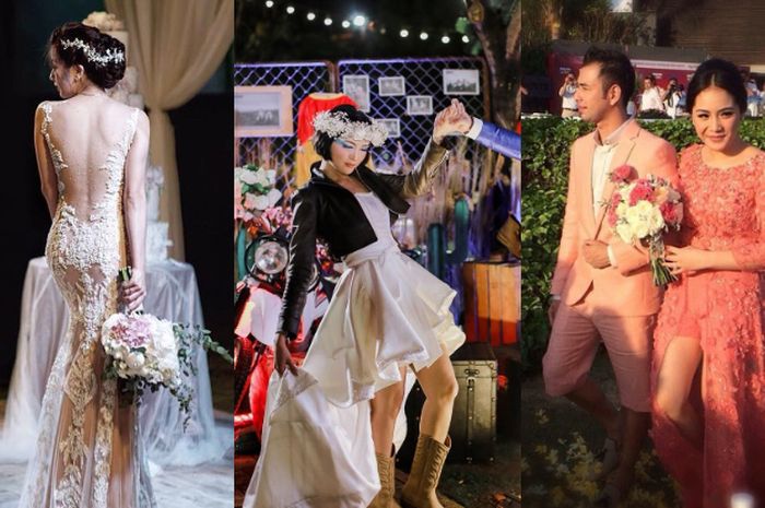 Deretan Gaun Pernikahan Tak Biasa Para Selebriti Tanah Air