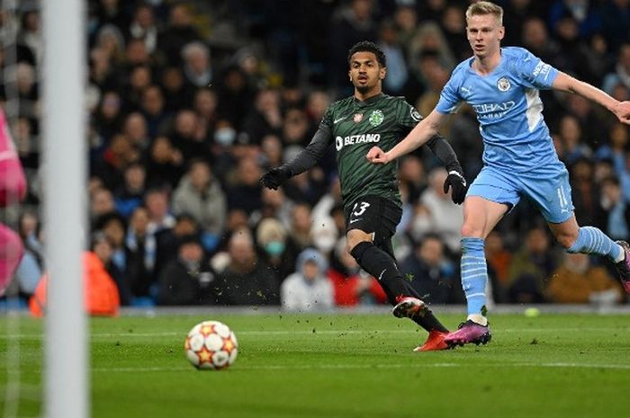 Laga Manchester City vs Sporting CP pada leg kedua babak 16 besar Liga Champions 2021-2022.