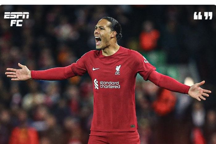 Penampilan jeblok Virgil van Dijk saat Liverpool vs Real Madrid membuat Jamie Carragher ingin menggantikannya pada laga leg 1 babak 16 Besar Liga Champions musim 2022-2023 di Anfield, Rabu (22/2/2023) dini hari WIB.