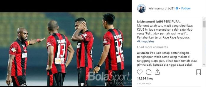 Unggahan foto wakil satgas antimafia bola, Brigjen Pol. Krishna Murti.