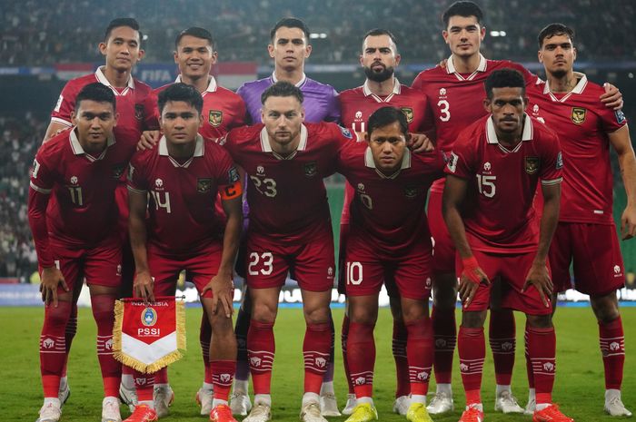 Starting XI timnas Indonesia Vs Irak di Basra International Stadium, Basra, Irak pada Kamis (16/11/2023).