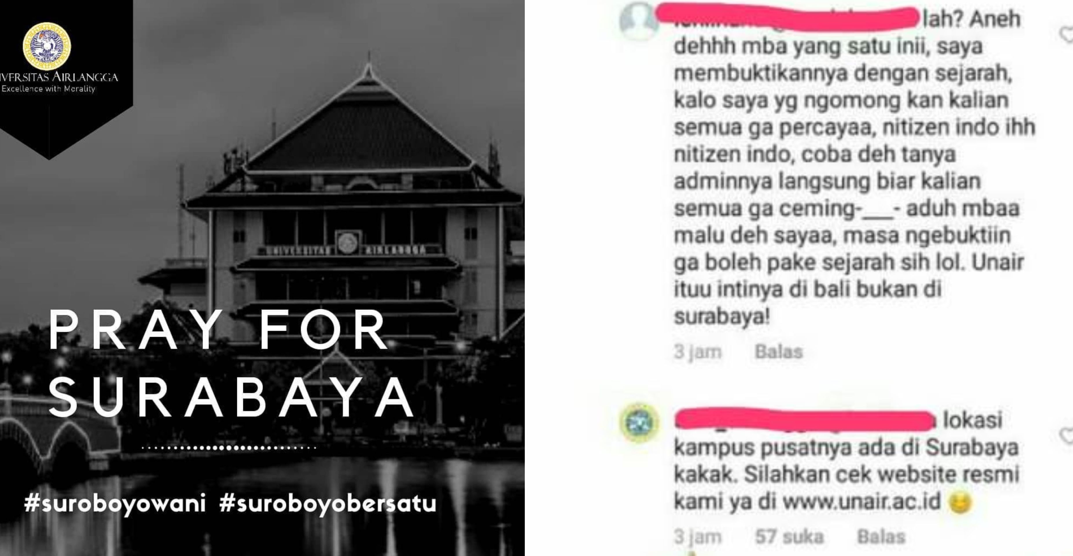 Universitas Airlangga Sampaikan Bela Sungkawa Atas Bom Surabaya di Instagram Netizen Malah Perdebatkan Hal ini Semua Halaman Grid ID