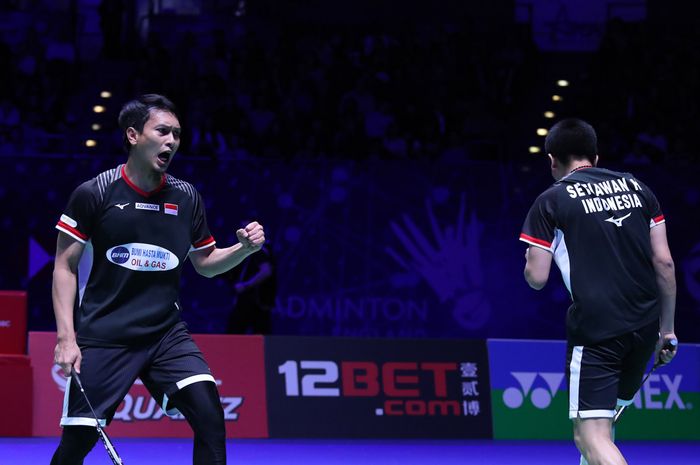 Pasangan ganda putra Indonesia, Mohammad Ahsan/Hendra Setiawan, berhasil tundukkan lawannya di babak pertama Swiss Open 2019, Rabu (13/3/2019).