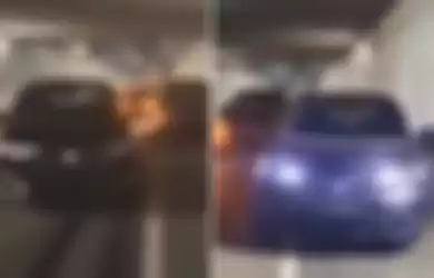 Video TikTok pengemudi mobil di underpass Sleman yang viral.