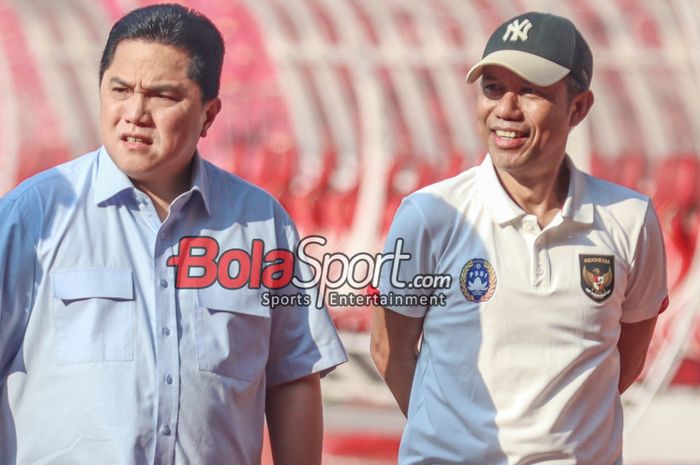 Beda jawaban Erick Thohir dan Yunus Nusi soal sidang Maarten Paes di CAS.