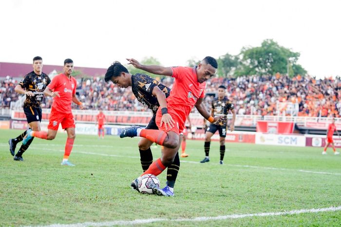 Suasana pertandingan Borneo FC melawan RANS Nusantara FC, Selasa (28/6/2022) sore.