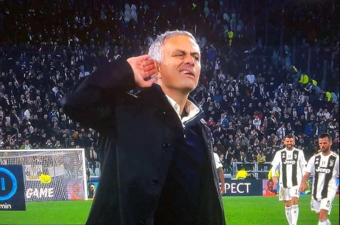 Jose Mourinho dalam laga Liga Champions Juventus vs Manchester United