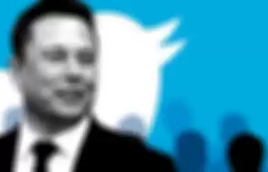 Ilustrasi Elon Musk dan logo Twitter