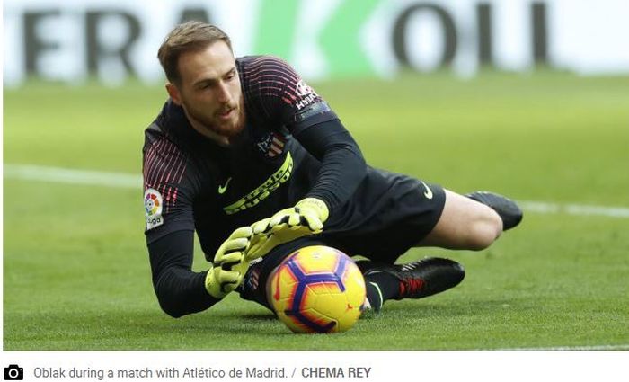 Penjaga gawang Atletico Madrid, Jan Oblak.