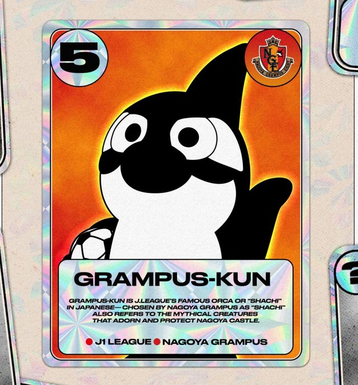 Grampus-Kun, maskot klub Liga Jepang, Nagoya Grampus.