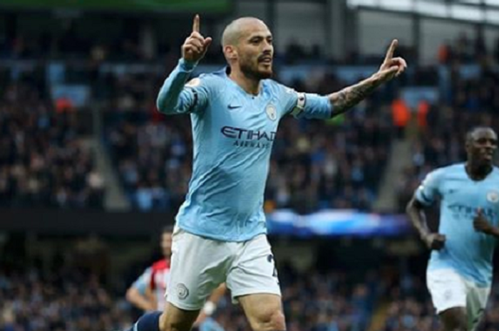 Gelandang Manchester City asal Spanyol, David Silva.