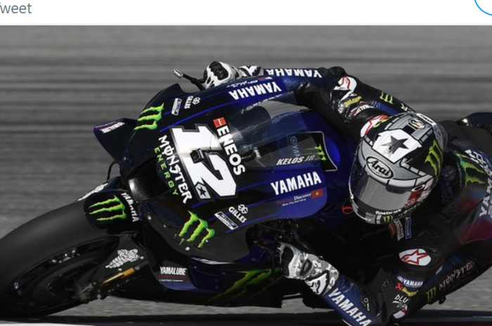 Pembalap Monster Energy Yamaha, Maverick VInales, ketika menjajal motor saat sesi latihan bebas MotoGP Republik Ceska 2020 di Sirkuit Brno, Jumat (7/8/2020).