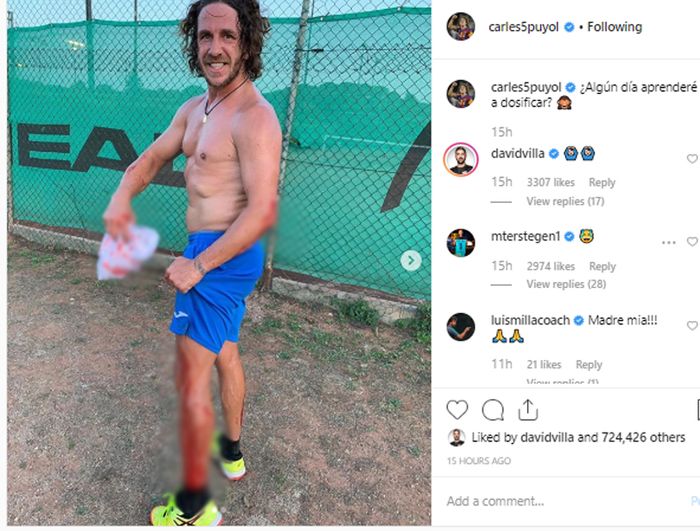 Unggahan Carles Puyol seusai bermain tenis